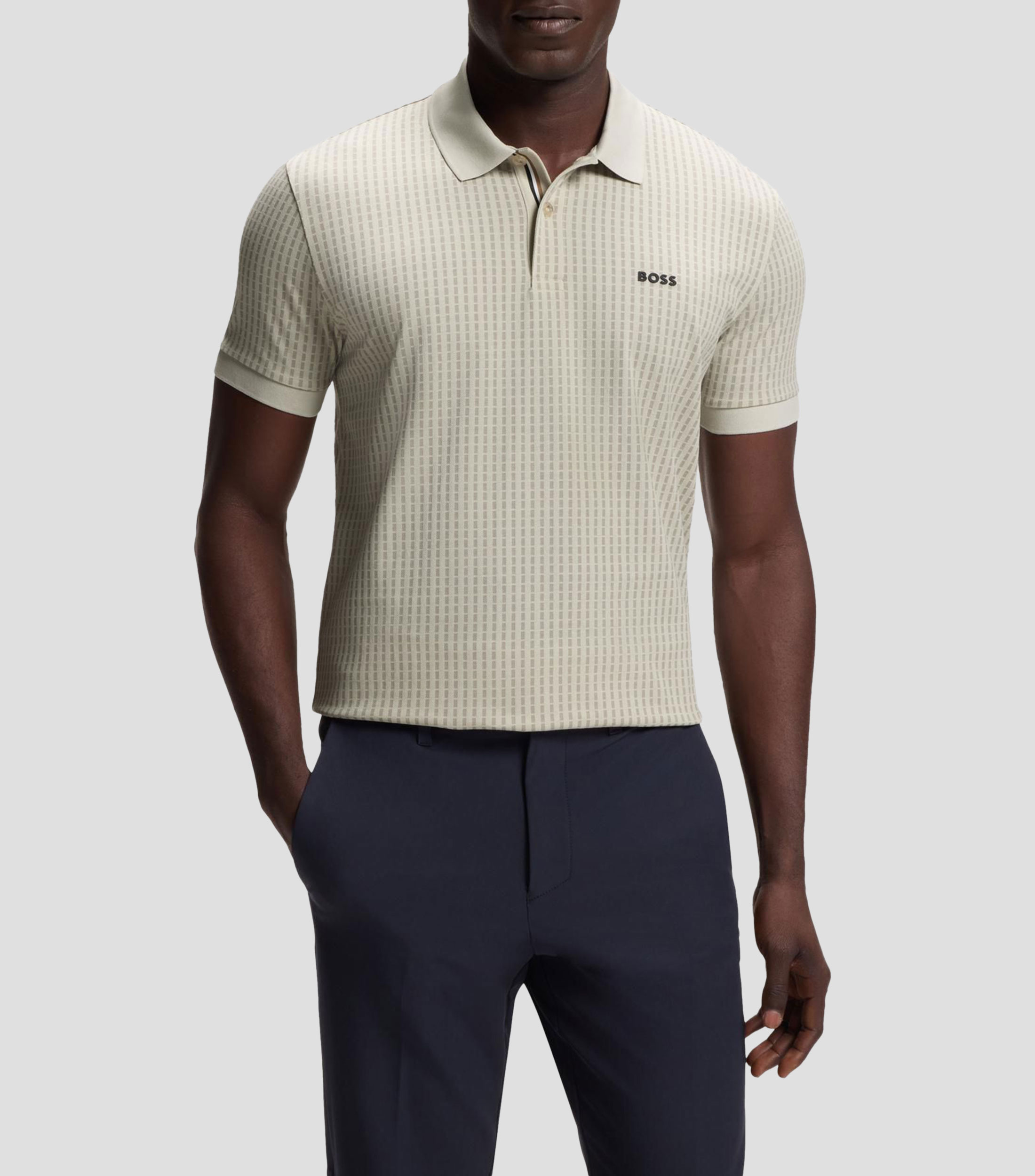 Polo de piqué de algodón con estampado integral Hombre